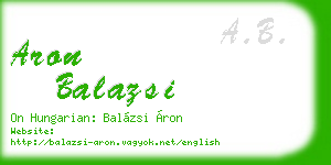 aron balazsi business card
